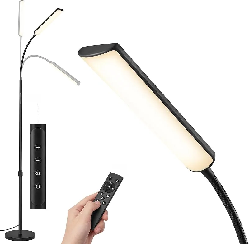 Visita la tienda de VASAGLE VASAGLE Lámpara de Pie, Ajustable, 141-175 cm, 10 W, Cabezal Flexible — Luces Navidad