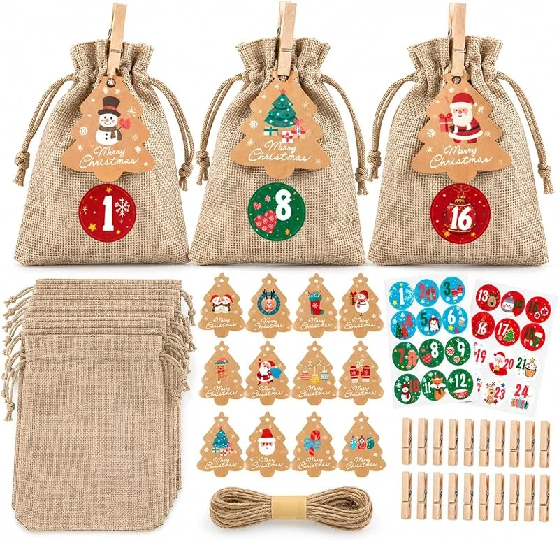 ENLACE Calendario de Adviento para rellenar, 24 bolsas de bricolaje — Adviento y mesa
