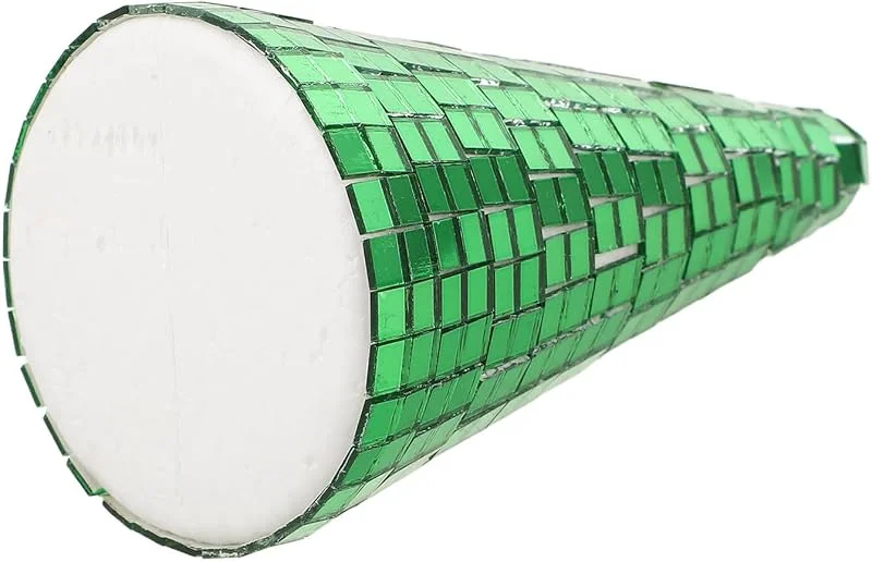PRETYZOOM Cono Navideño de Vidrio y Espuma Acabado Espejo Verde — Decoracion Navidad