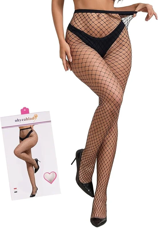 Visita la tienda de ohyeahlady ohyeahlady Medias Rejilla para Mujer Sexy Pantimedias Talla Grande XS-5XL — Ropa Navidad