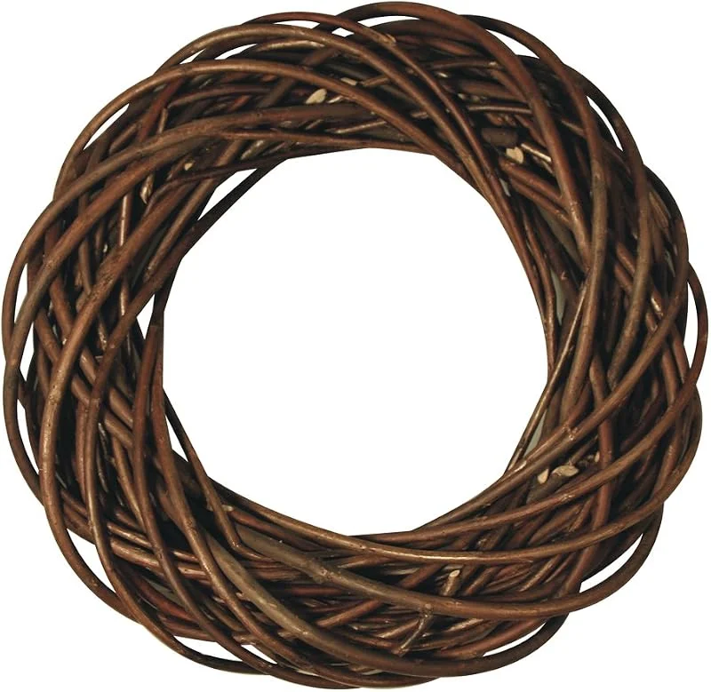 RAYHER 65007000 Corona de Mimbre Natural, 25 cm diámetro, 6 cm Grosor, para Decorar — Decoracion Navidad